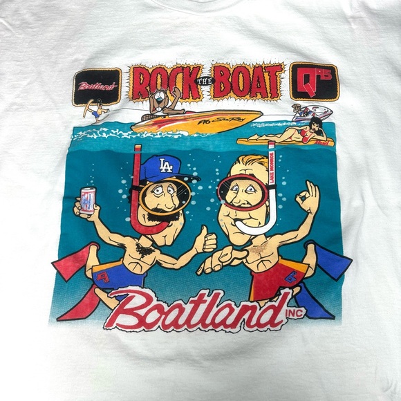Vintage Q95 Bob and Tom “Boatland” T-Shirt - Men’s Size 2XL XXL - Budweiser Back - Picture 2 of 10